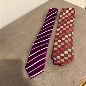 NWOT BCBG Attitude Purple and Red Patterned Ties